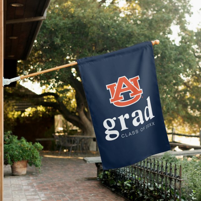Auburn University Graduation – Auburn Tigers House Flag (In SItu)