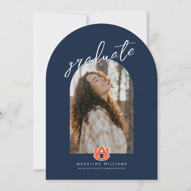 Auburn University Graduation | Auburn Tigers Invitation (Front)