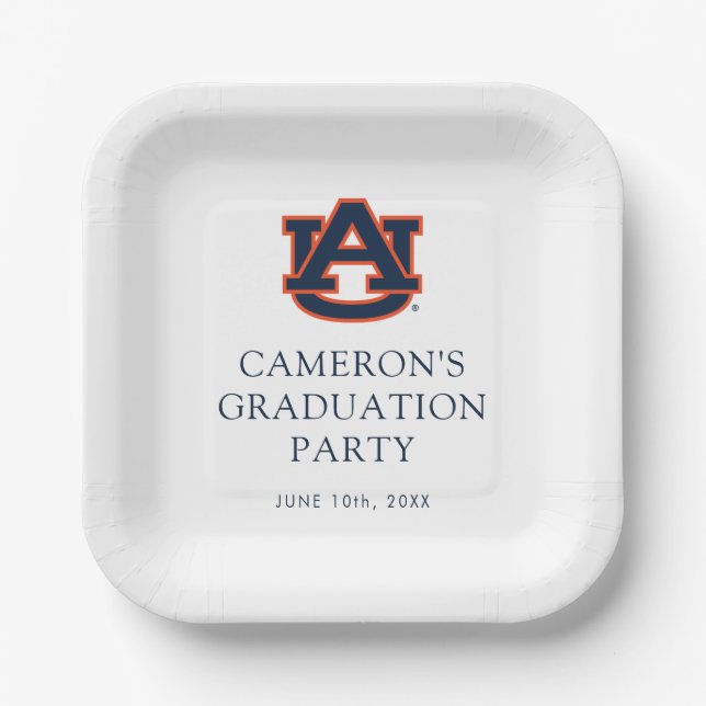 Auburn University Graduation | Auburn Tigers Paper Plates (Front)