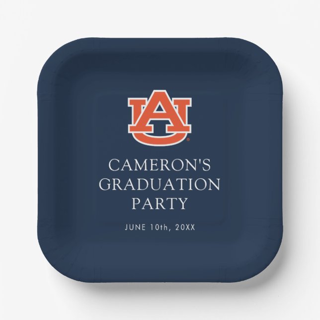 Auburn University Graduation – Auburn Tigers Paper Plates (Front)