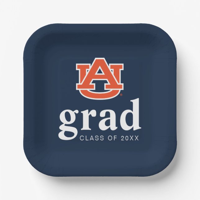 Auburn University Graduation – Auburn Tigers Paper Plates (Front)