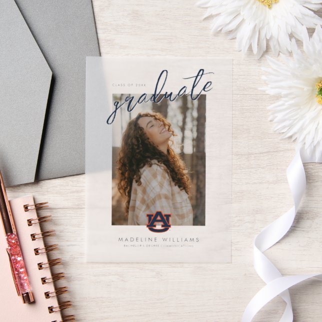 Auburn University Graduation | Auburn Tigers Vellum Invitations (Wedding)