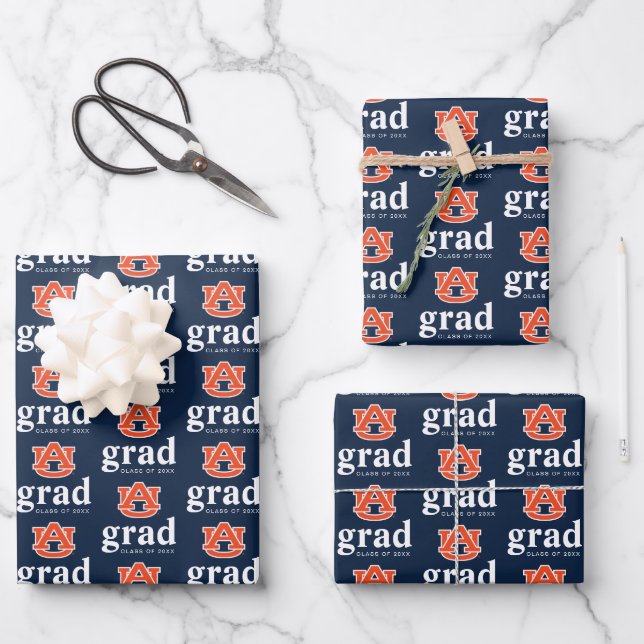 Auburn University Graduation – Auburn Tigers Wrapping Paper Sheets (Front)