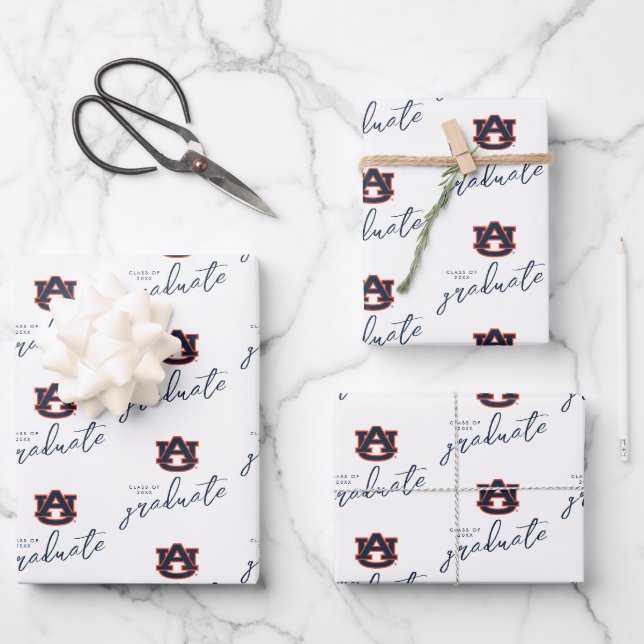 Auburn University Graduation | Auburn Tigers Wrapping Paper Sheets (Front)