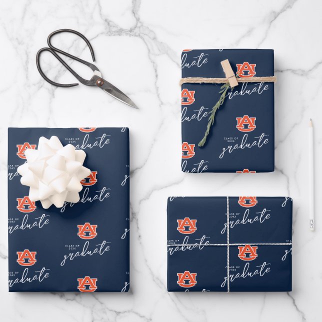Auburn University Graduation – Auburn Tigers Wrapping Paper Sheets (Front)