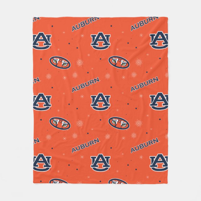 Auburn University | Holiday Pattern Fleece Blanket (Front)