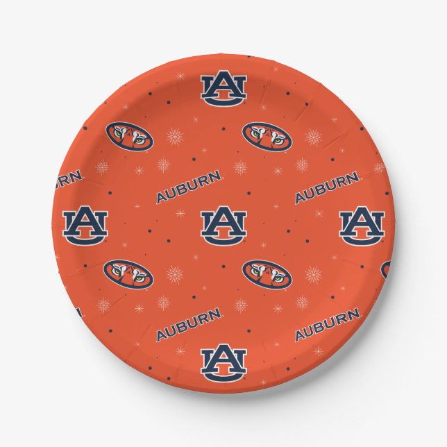 Auburn University | Holiday Pattern Paper Plates (Front)