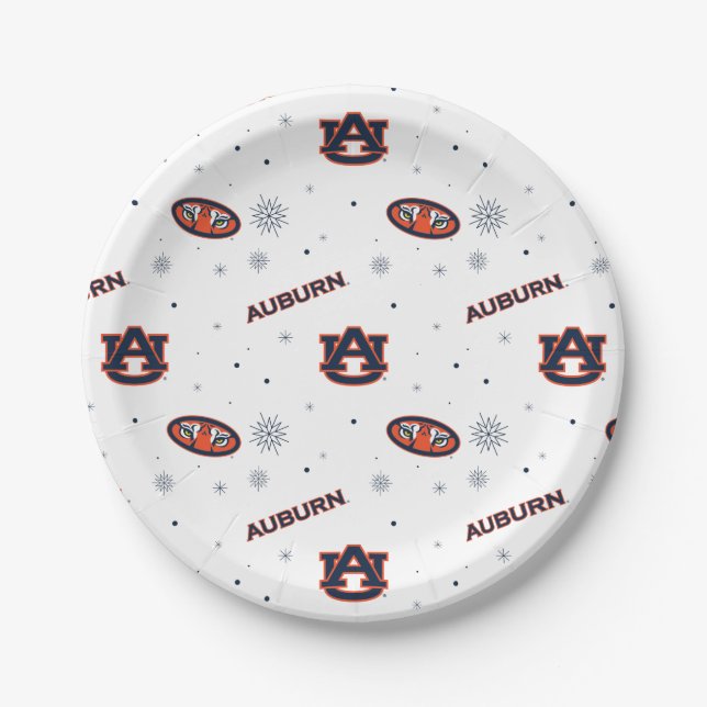 Auburn University | Holiday Pattern Paper Plates (Front)