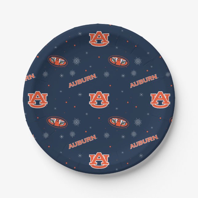 Auburn University | Holiday Pattern Paper Plates (Front)