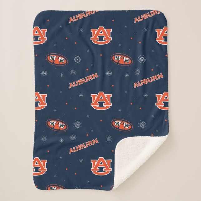 Auburn University | Holiday Pattern Sherpa Blanket (Front)