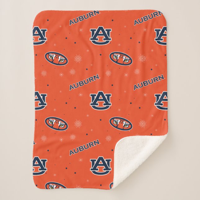 Auburn University | Holiday Pattern Sherpa Blanket (Front)