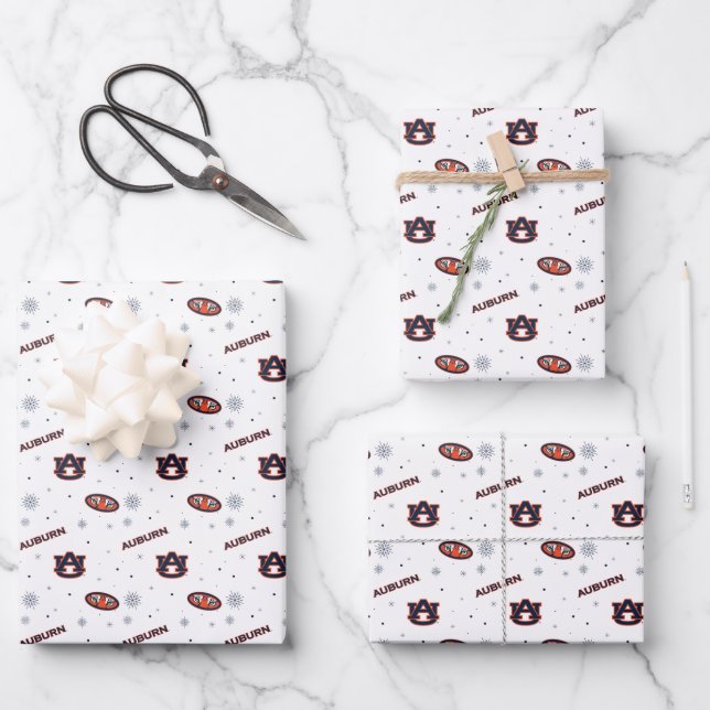 Auburn University | Holiday Pattern Wrapping Paper Sheets (Front)