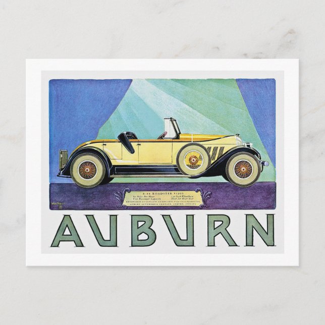 Auburn Vintage Auto Advertisement Postcard (Front)