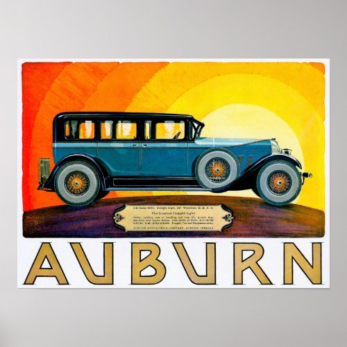 Auburn  Vintage Motor Car Advertisement Poster