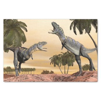 Aucasaurus Dinosaurs Fight - 3d Render Tissue Paper by Elenarts_PaleoArts at Zazzle