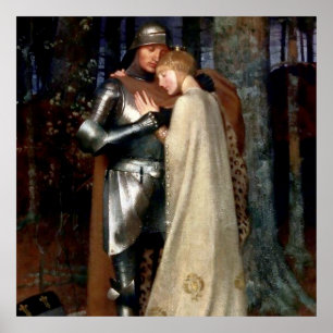 Aucassin and Nicolette Medieval Painting by Marian Poster