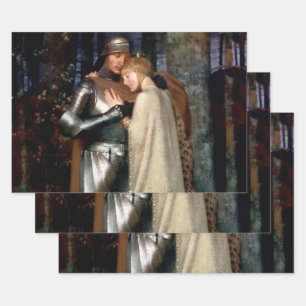 Aucassin and Nicolette Medieval Painting by Marian Wrapping Paper Sheets
