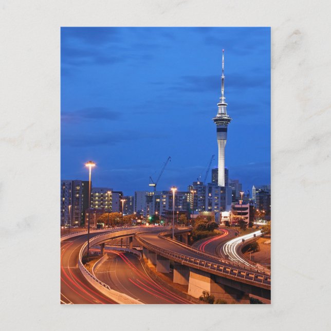Auckland City at Dusk Postcard (Front)