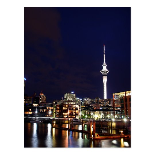 Auckland City New Zealand At Night Postcard Zazzle Com