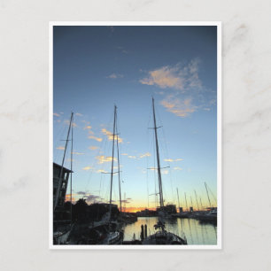 auckland harbour boats postcard