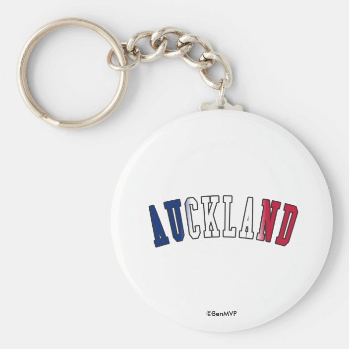 Auckland in New Zealand National Flag Colors Key Chain