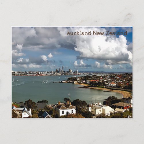 Auckland New Zealand Bay Postcard