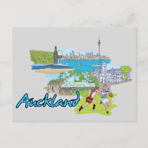 Auckland, New Zealand Famous City Postcard