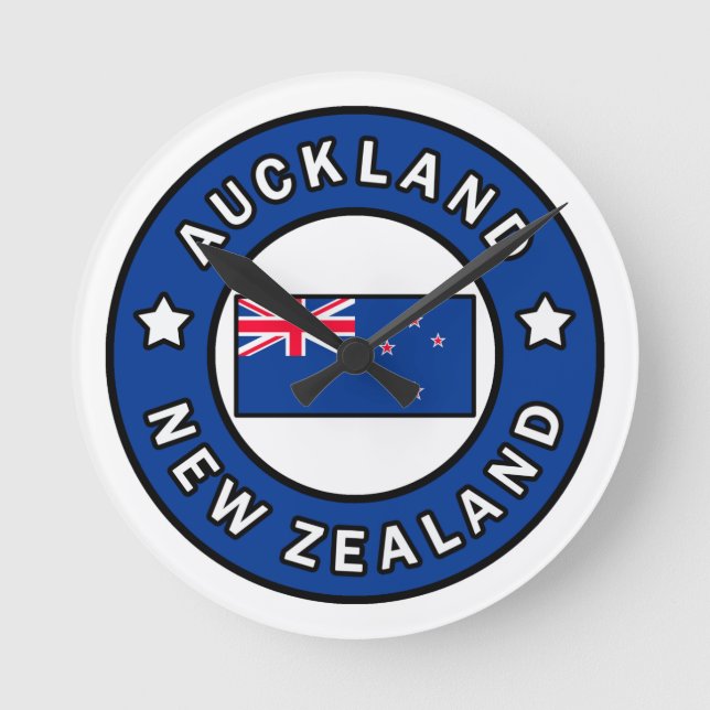 Auckland New Zealand Round Clock (Front)