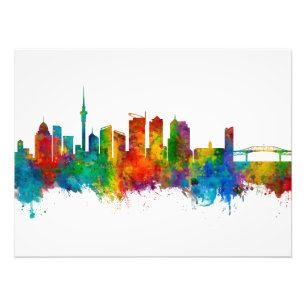 Auckland New Zealand Skyline Photo Print