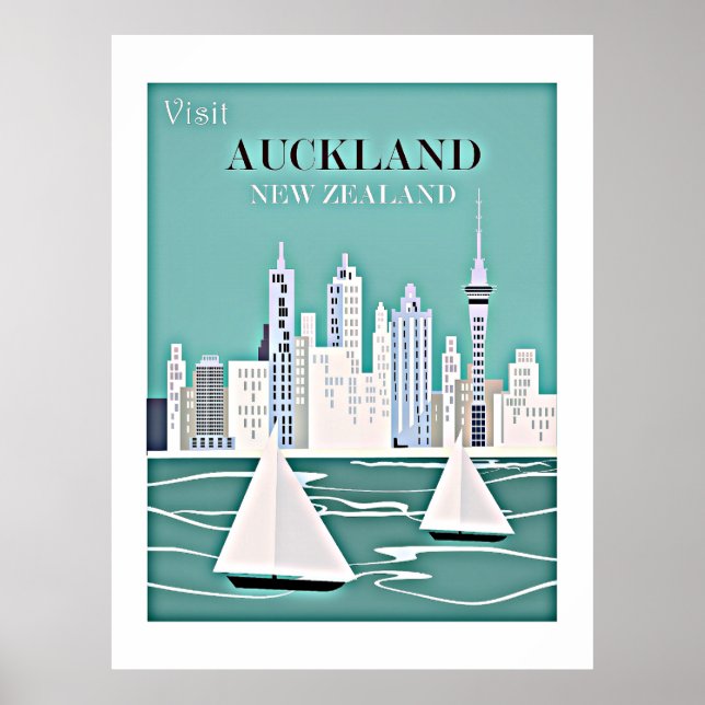 Auckland, New Zealand travel poster (Front)
