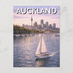 Auckland Sailboat New Zealand Postcard