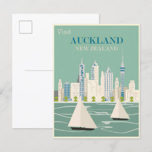 Auckland vintage poster invitation postcard