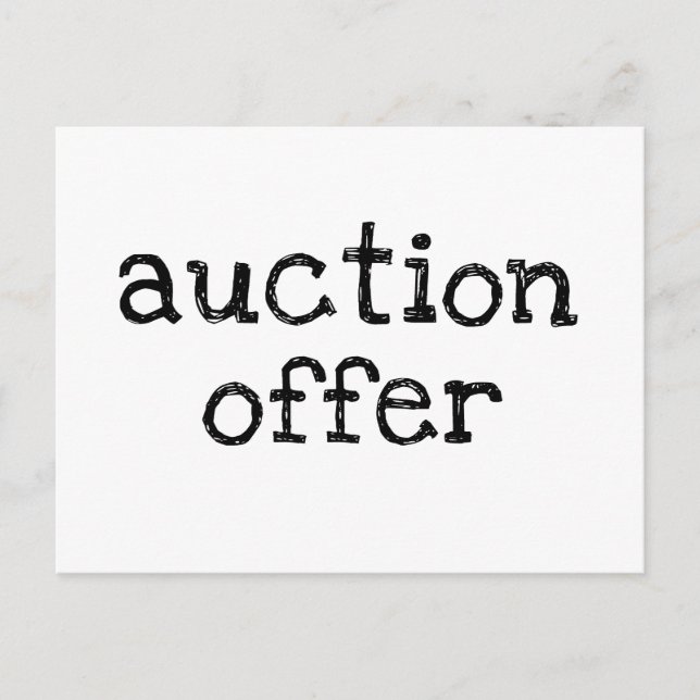 Auction Offer Postcard (Front)