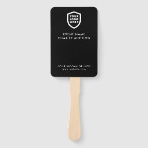 Auction Paddle Charity Event Bid Modern Logo Han Hand Fan