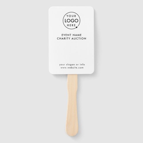 Auction Paddle  Charity Event Bid Modern Logo Hand Fan