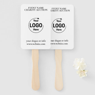 Auction Paddle | Charity Event Bid Modern Logo  Hand Fan