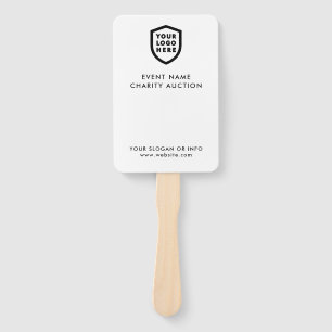 Auction Paddle Charity Event Bid Modern Logo Hand Fan