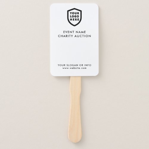 Auction Paddle  Charity Event Bid Modern Logo Hand Fan