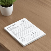 Auction Receipt Editable Business Notepad