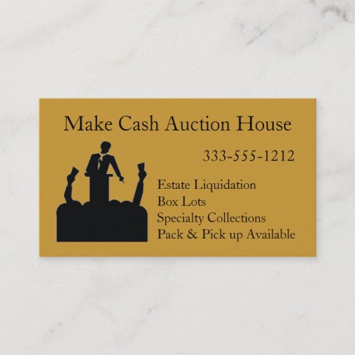 Auctioneer Auction House Business Card customize