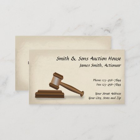 Auctioneer Judge Business Card