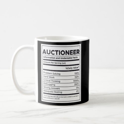 Auctioneer Nutrition Information  Coffee Mug