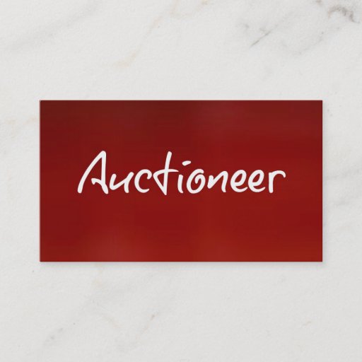 Customizable Auctioneer Red Business Card