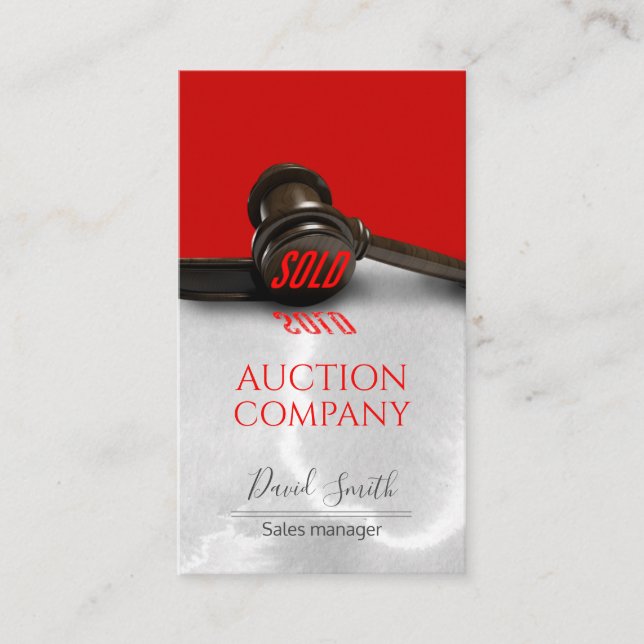 Auctioneer Services Business Card (Front)