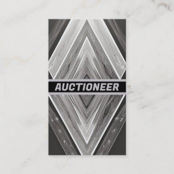 Auctioneer Silver Brilliance Business Card by businessCardsRUs at Zazzle