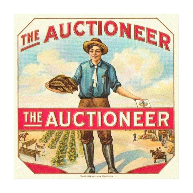 Auctioneer Vintage Cigar Label Canvas Print | Zazzle