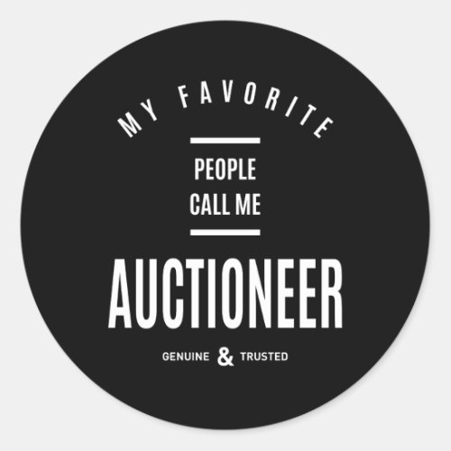 Auctioneer Work Job Title Gift Classic Round Sticker