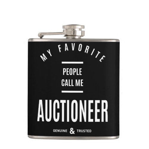 Auctioneer Work Job Title Gift Flask