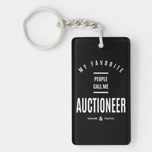 Auctioneer Work Job Title Gift Keychain