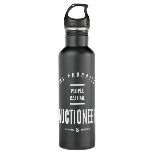 Auctioneer Work Job Title Gift Stainless Steel Water Bottle